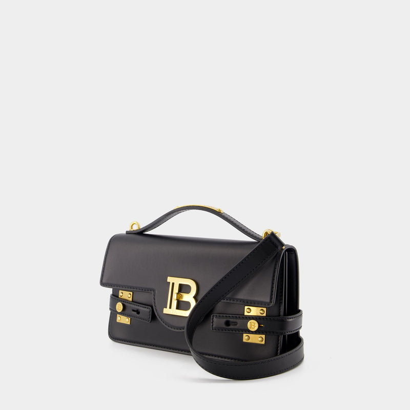 【送料&関税込】Balmain b-buzz 24 Crossbody Bag B-Buzz 24 grained monogram leather Shoulder bag - Women
