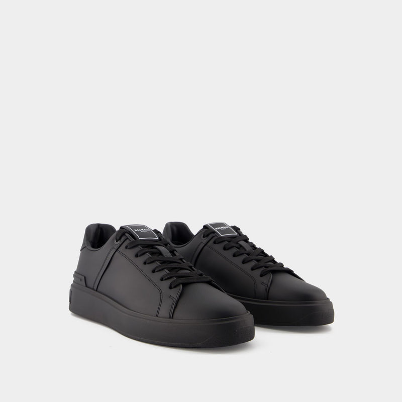 スニーカー BALMAIN B-Court Sneakers - Balmain - Leather - Black B-Court Sneakers - Balmain - Leather - Black