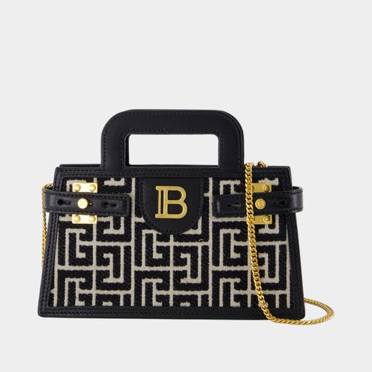 B-Buzz Small Top Handle Crossbody - Balmain - Leather - Black