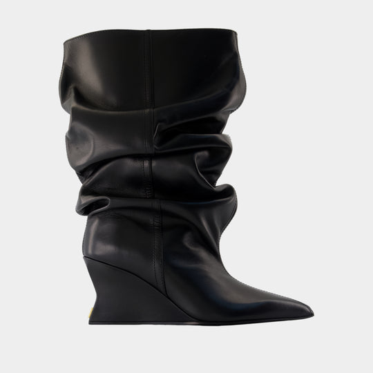 Wedge Ankle Boots - Balmain - Leather - Black