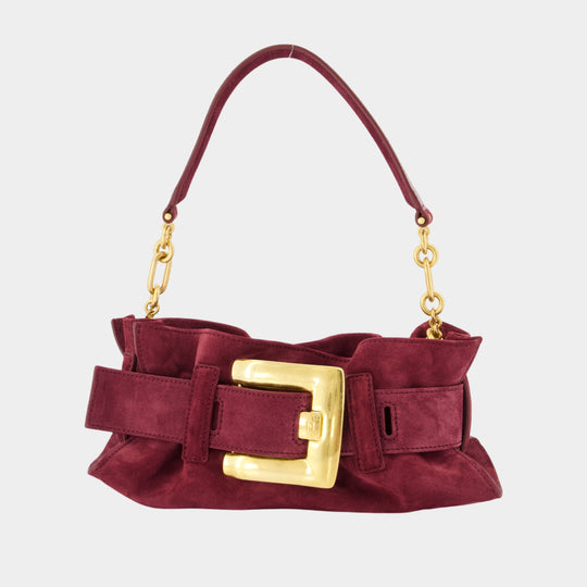 Anthem Mini Shoulder Bag - Balmain - Leather - Burgundy