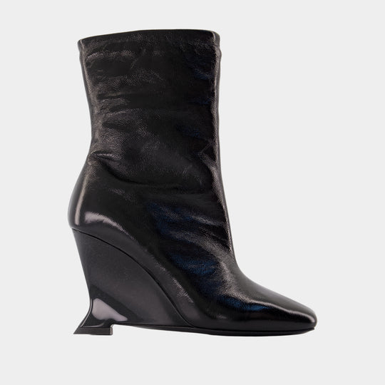 Wedge Ankle Boots - Balmain - Leather - Black