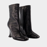Wedge Ankle Boots - Balmain - Leather - Black