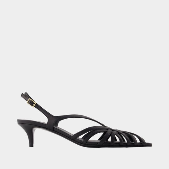 Kitten Sandal Cage - Balmain - Leather - Black
