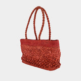 Square Bag - Rouje - Raffia - Red