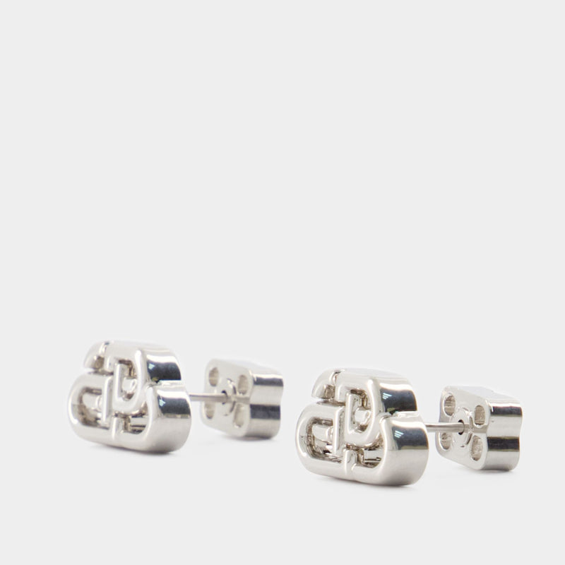 Bb Stud Xs Earrings - Balenciaga - Synthetic - Silver