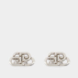 Bb Stud Xs Earrings - Balenciaga - Synthetic - Silver