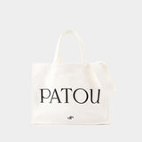 Large Shopper Bag - PATOU - Cotton - White