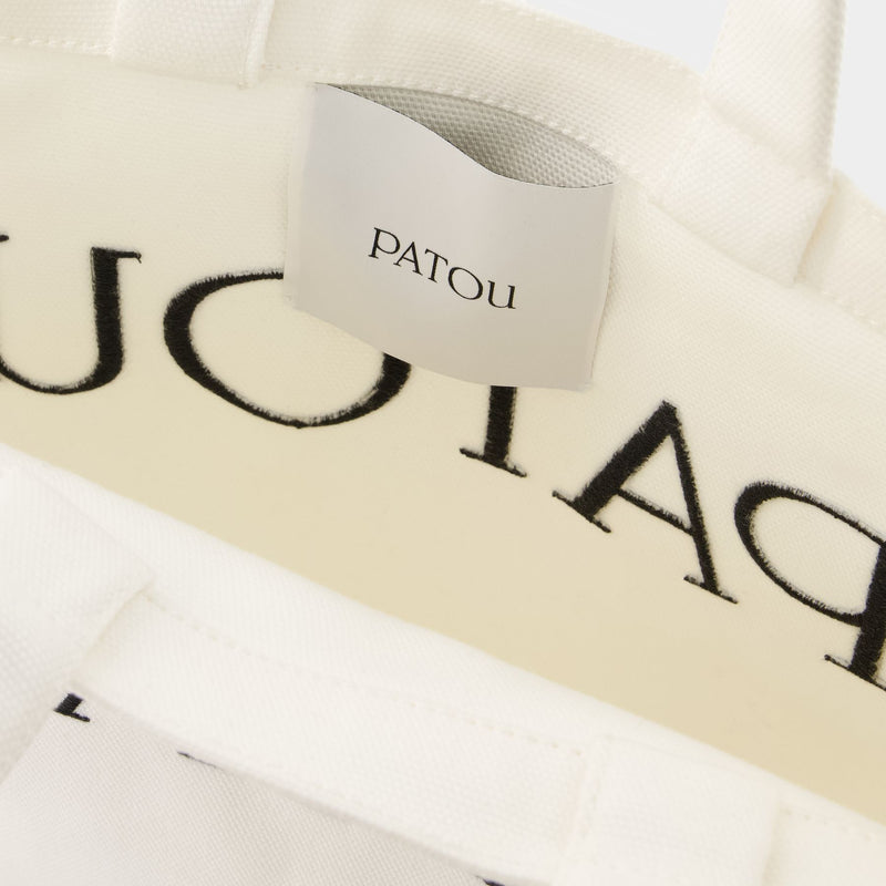 Vertical Shopper Bag - PATOU - Cotton - White