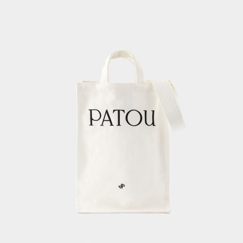 Vertical Shopper Bag - PATOU - Cotton - White