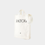 Vertical Shopper Bag - PATOU - Cotton - White