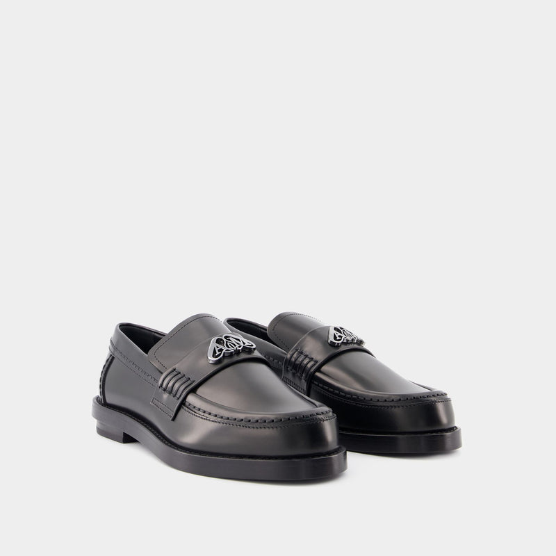 Seal Loafers - Alexander McQueen - Leather - Black/Argenté