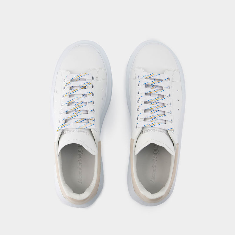 Oversized Sneakers - Alexander McQueen - Leather - White/Beige