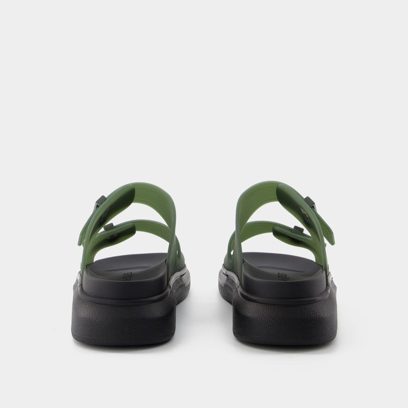 Rubber Sandals - Alexander McQueen - Calfskin - Khaki