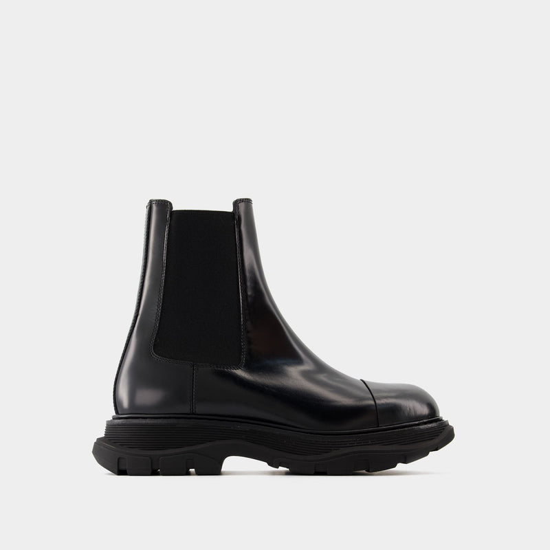 Treadslick Ankle Boots Alexander McQueen Calfskin Black