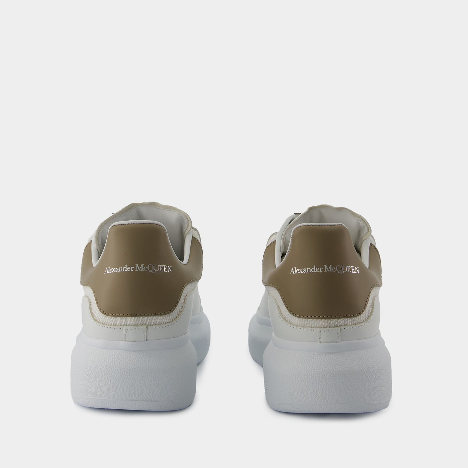 Oversized Sneakers Alexander McQueen Leather White Beige