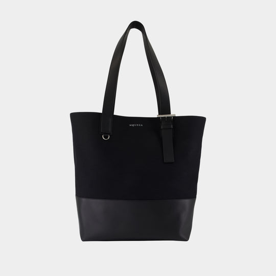 T Bar Shopper Shopper Bag - Alexander McQueen - Canvas - Black