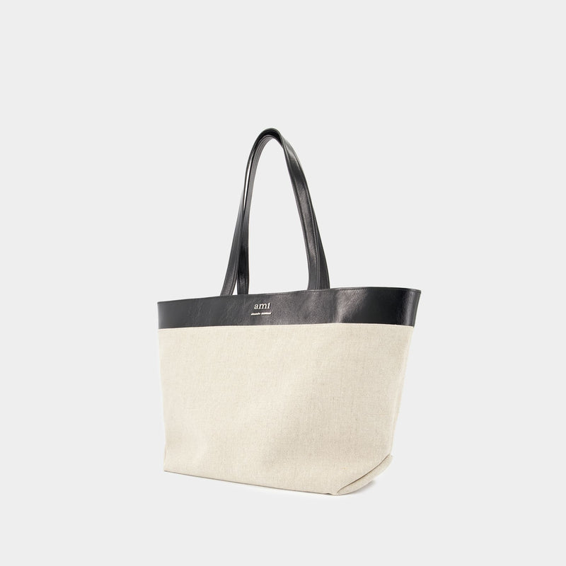 East West Shopper Bag - AMI Paris - Linen - Beige