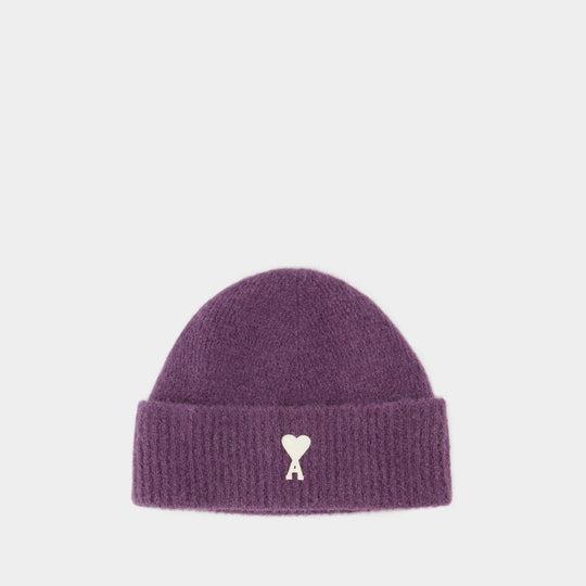 Off White Adc Beanie - AMI Paris - Wool - Purple
