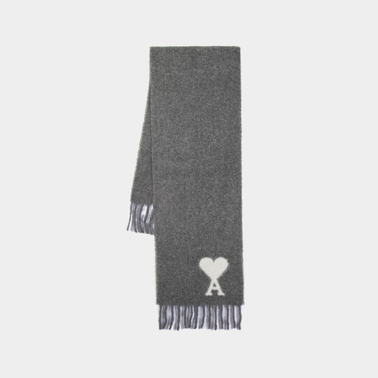 Adc Oversize Scarf - AMI Paris - Wool - Grey