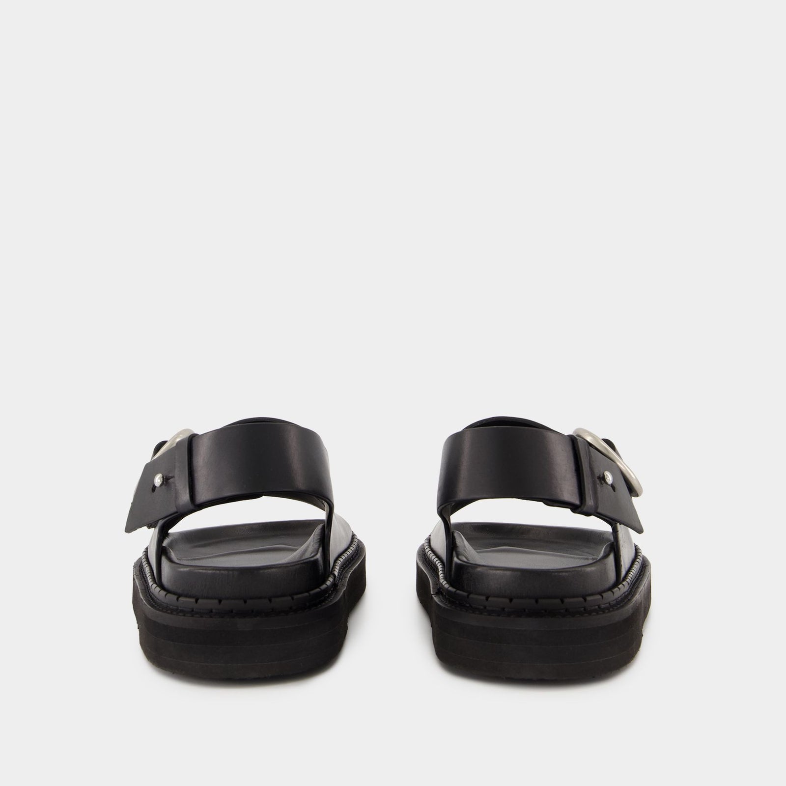 サンダル AMI PARIS Fussbet Sandals - AMI Paris - Leather - Black Fussbet Sandals - AMI Paris - Leather - Black