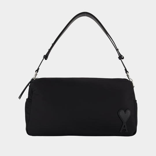 Marcel Large Shoulder Bag - AMI Paris - Nylon - Black
