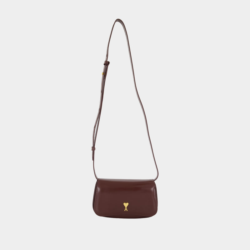 ショルダーバッグ・ポシェット Paris Paris Crossbody - AMI Paris - Leather - Burgundy 692- CHERRY Burgundy Glazed Leather Small Crossbody Paris