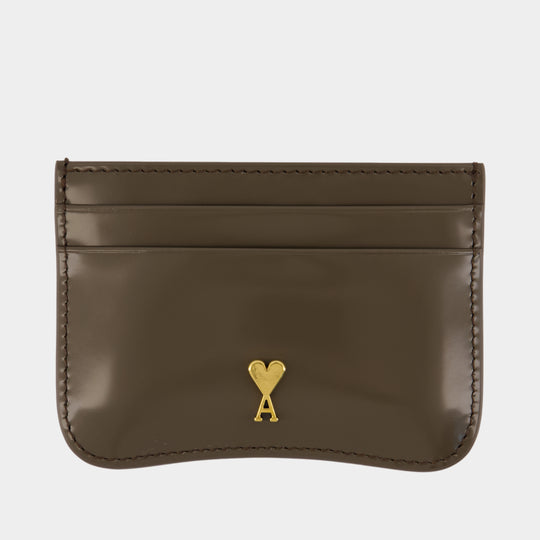 Paris Paris Cardholder - AMI Paris - Leather - Khaki