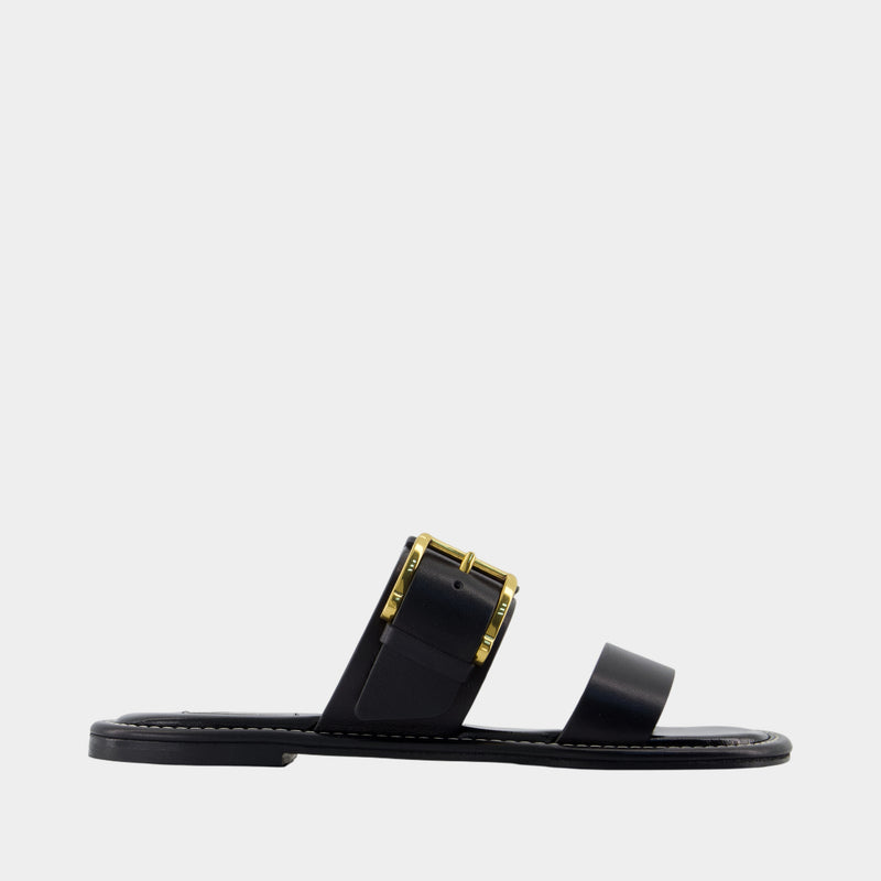 Buckle Sandals - AMI Paris - Leather - Black