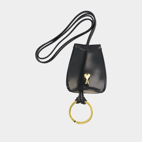 Paris Paris Cloche Keychain - AMI Paris - Leather - Black