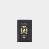 Passport Holder - Balenciaga - Leather - Black