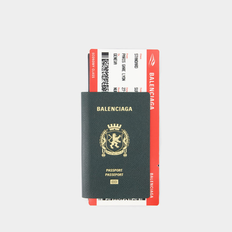 Passport Holder - Balenciaga - Leather - Green