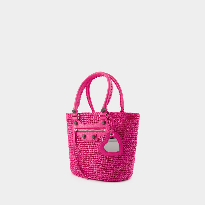 Le Cagole Panier M Shoulder Bag - Balenciaga - Nylon - Pink