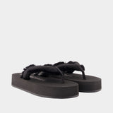 Jet Lag Micro Sandals – Balenciaga – Satin – Black