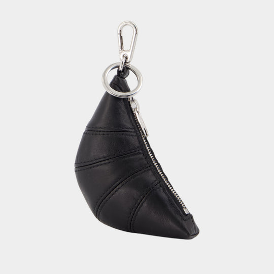 Mini Croissant Keychain - Lemaire - Leather - Black