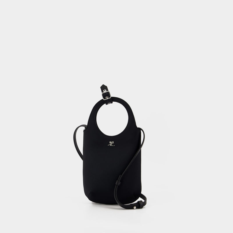 Slim Holy Handbag - Courreges - Satin - Black