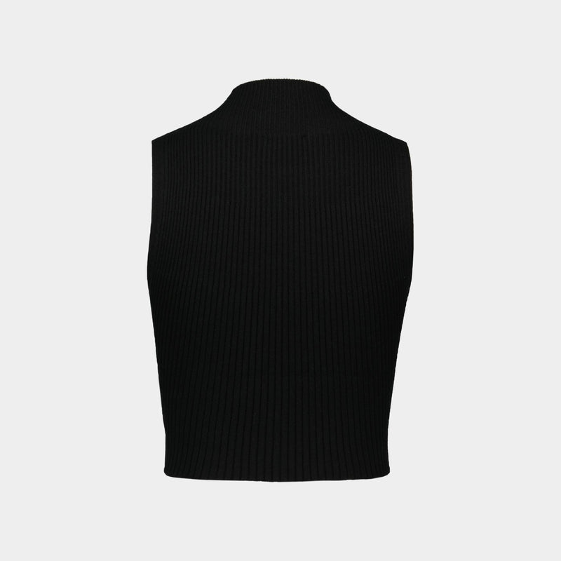 Mockneck T-Shirt - Courreges - Cotton - Black