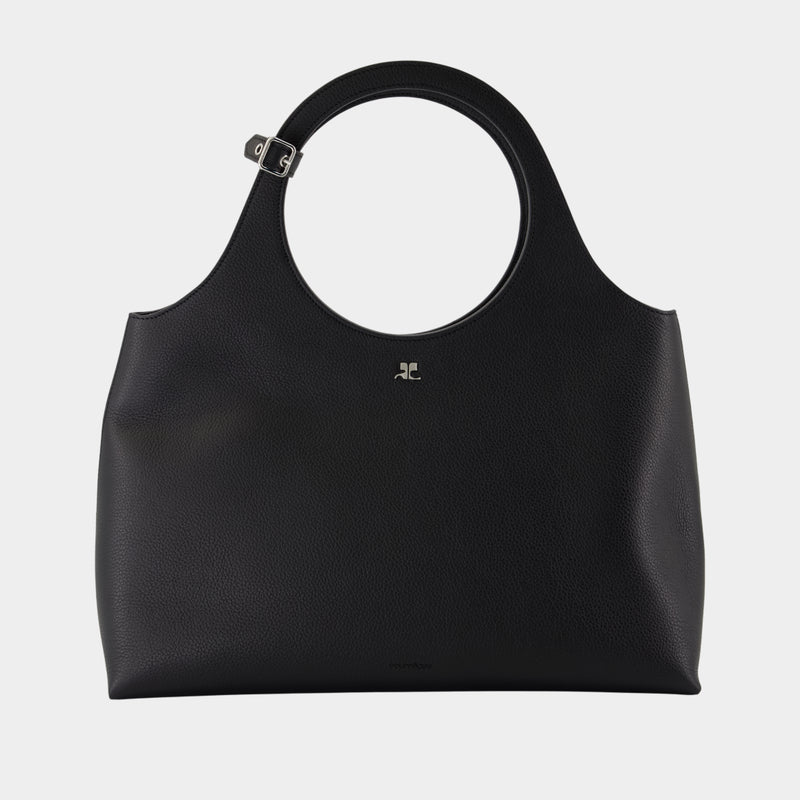 Large Holy Day  Shoulder Bag - Courreges - Leather - Black