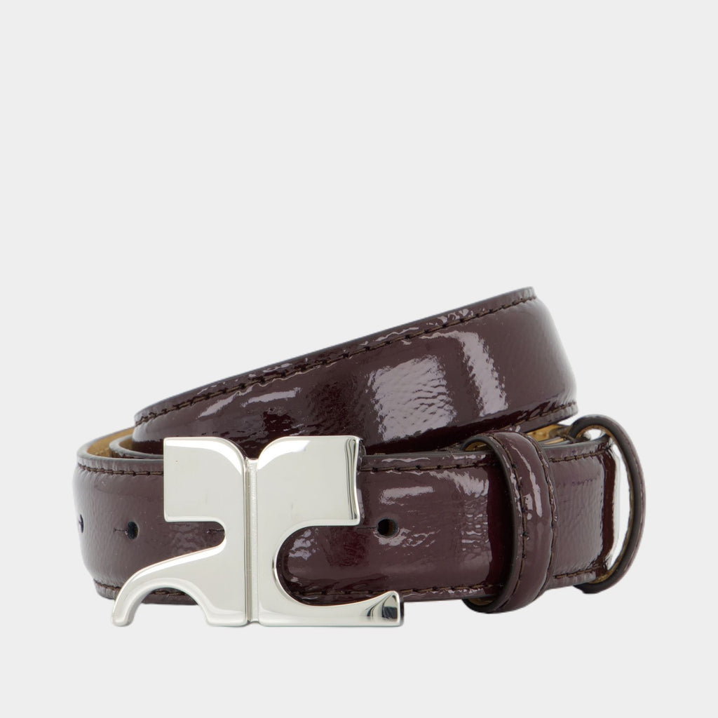 ベルト Courreges Ac Naplack Belt - Courreges - Leather - Burgundy AC NAPLACK BELT 15MM - courrèges