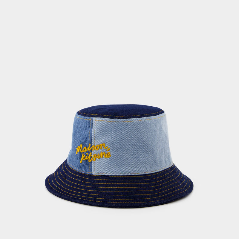 Denim Bucket Hat - Maison Kitsune - Cotton - Blue