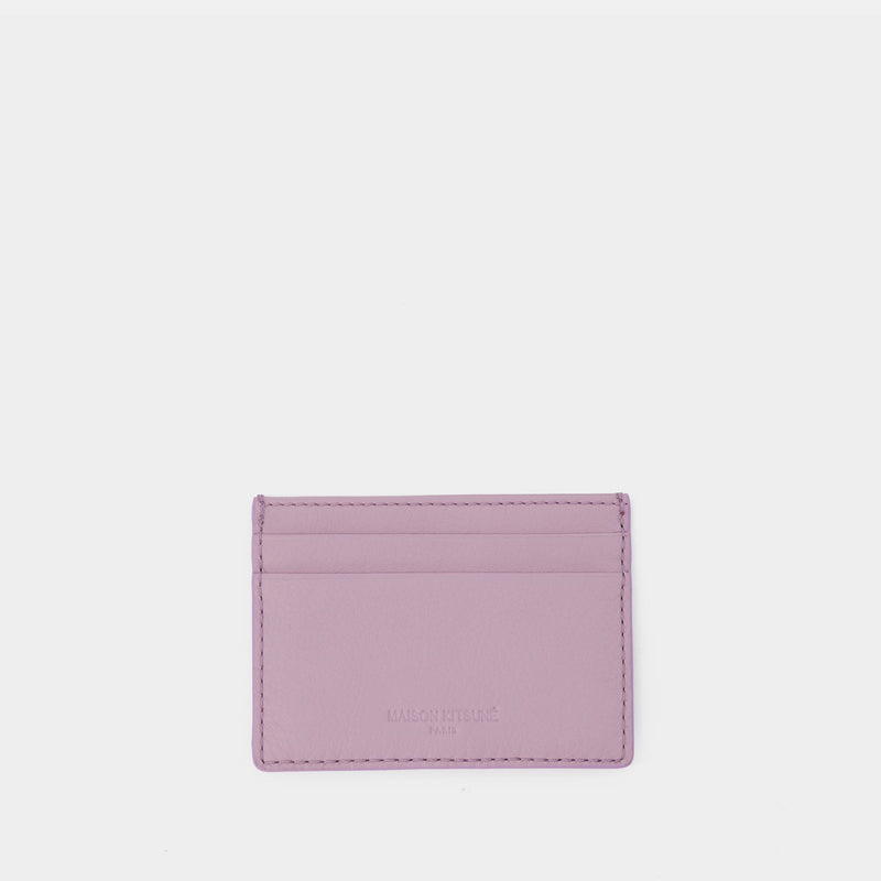 Cloud Card Holder - Maison Kitsune - Leather - Lilac