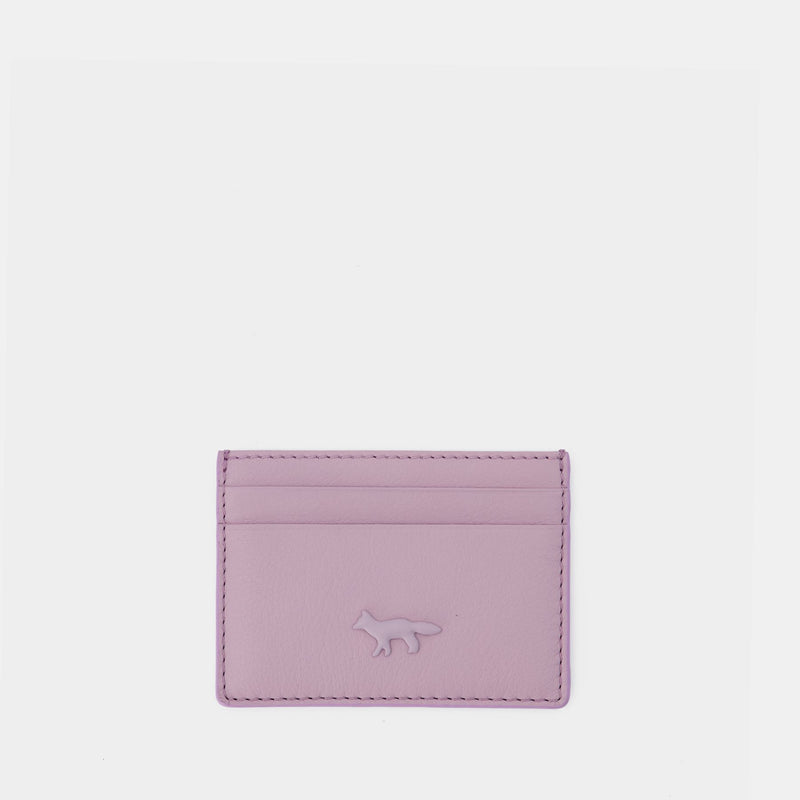 Cloud Card Holder - Maison Kitsune - Leather - Lilac