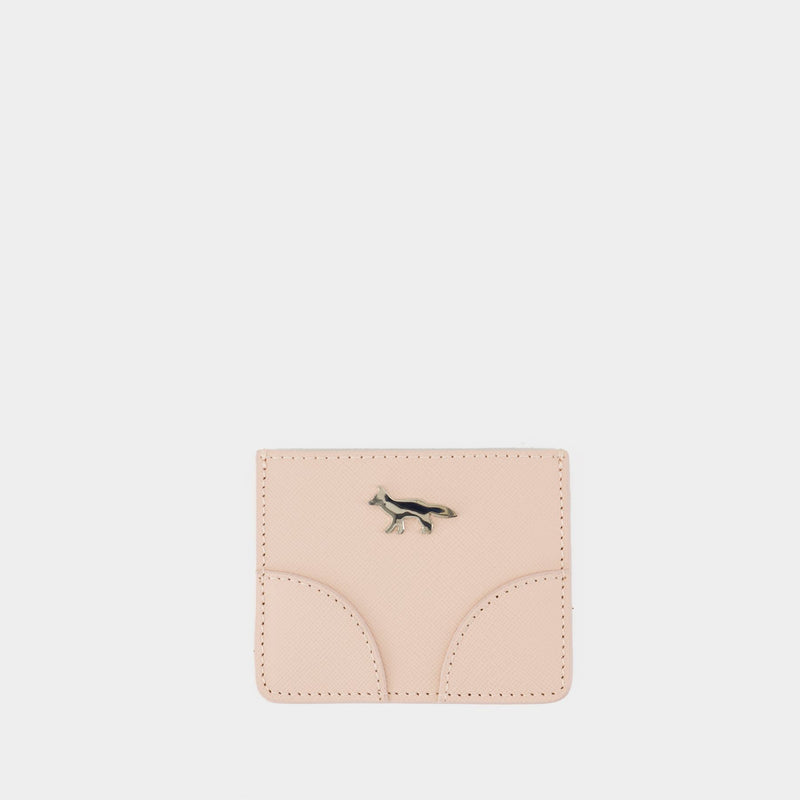 MAISON KITSUNE【上品な質感☆ Card case ピンクレザー 】 PROFILE FOX CARDHOLDER | Maison Kitsuné