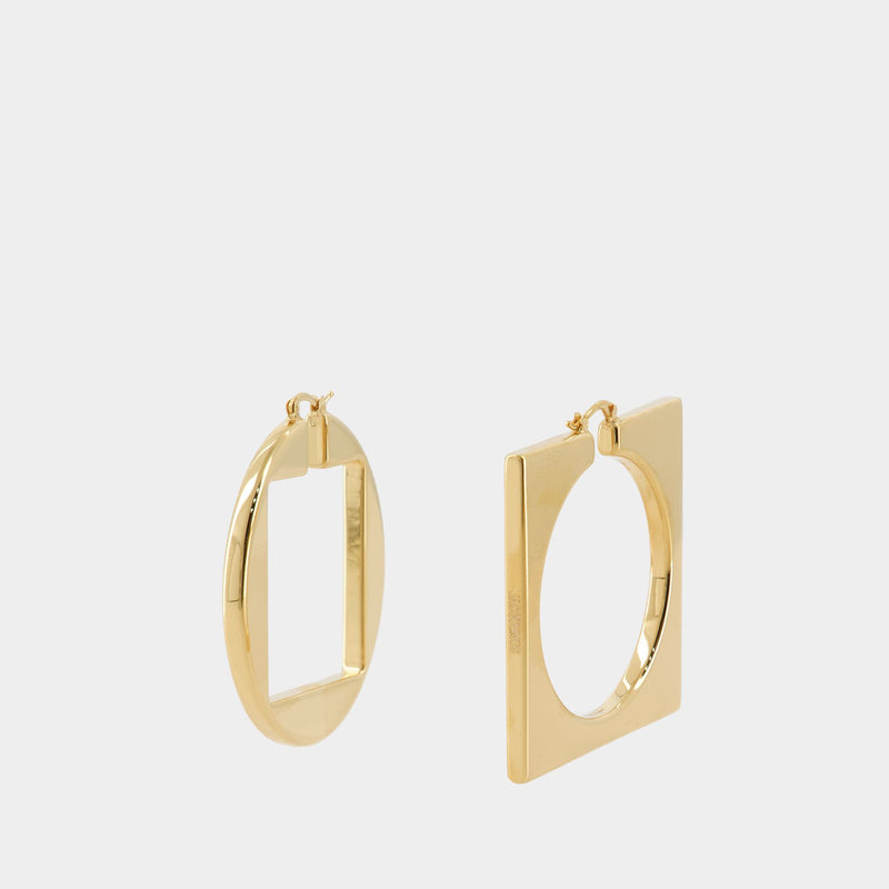 Les Creoles Rond Carre Earrings - Jacquemus - Metal - Gold