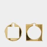 Les Creoles Rond Carre Earrings - Jacquemus - Metal - Gold