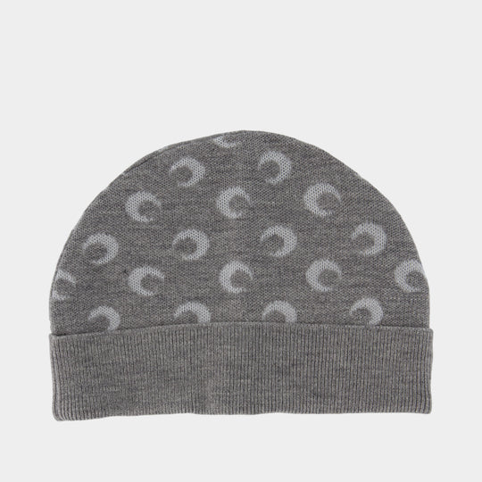 Moon Jacquard Beanie - Marine Serre - Wool - Grey