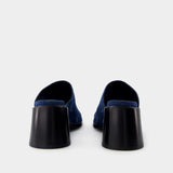 Regenerated Deadstock Slides - Marine Serre - Cotton - Blue Laser