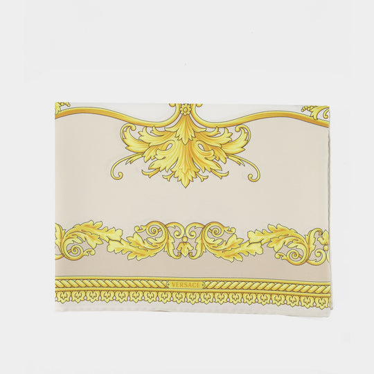 90x90 New Barocco Scarf - Versace - Silk - Ivory