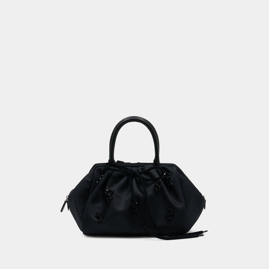 Gathered Top Handle Bag W/ Emb - Simone Rocha - Synthetic - Black