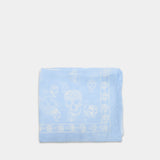 Ca Skull Scarf - Alexander McQueen - Silk - Blue